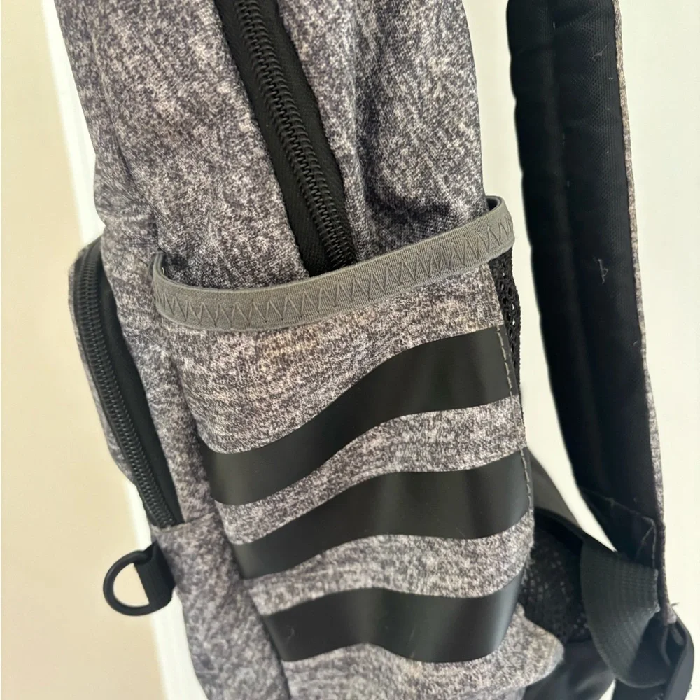 adidas Heather Gray and Black Unisex‎ Everyday 3 Striped Classic Backpack